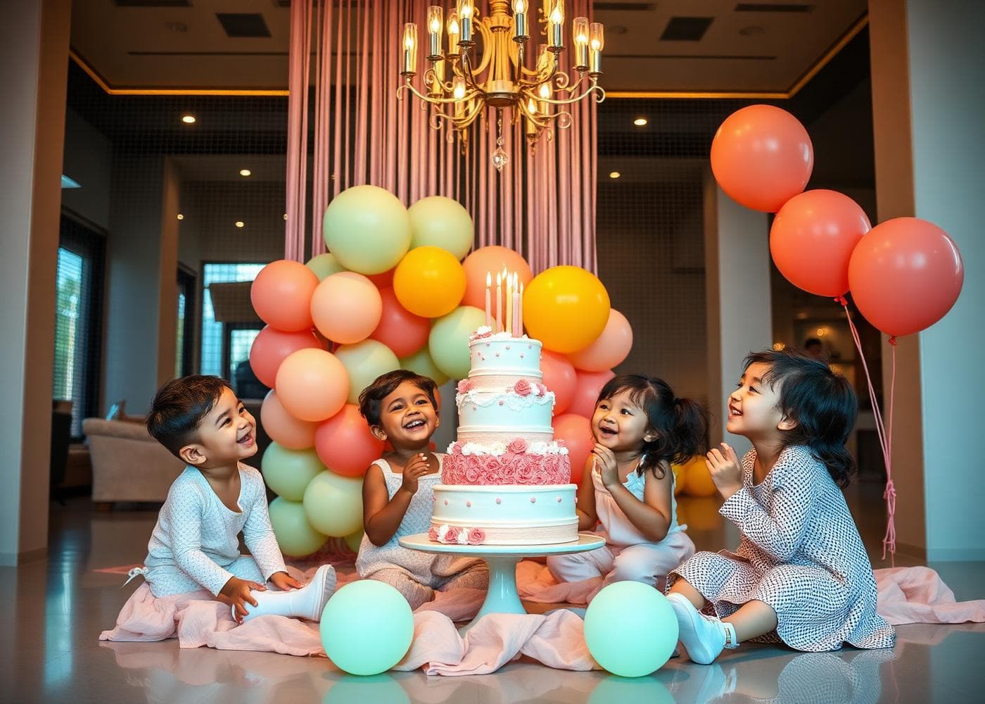 Kids celebrating a birthday at Bump & Jump